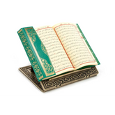 Open Quran on a decorative stand with vintage look, perfect for kunststof bureau lessenaar